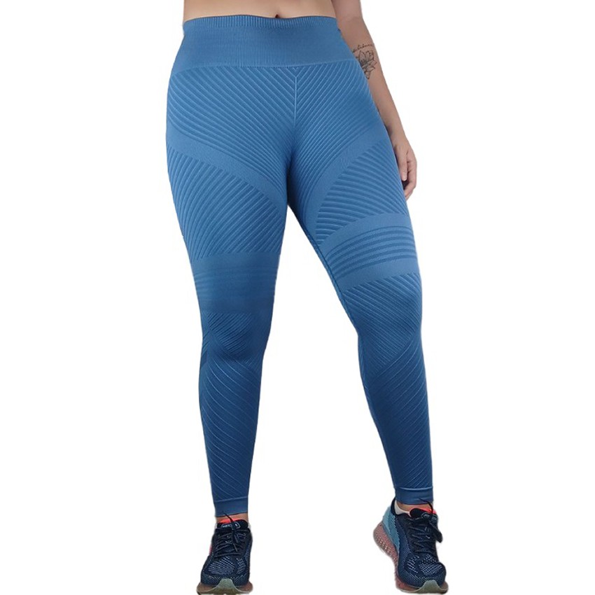 Calça Legging Lupo Sport AF Shine II Azul - Feminina - Top Radical