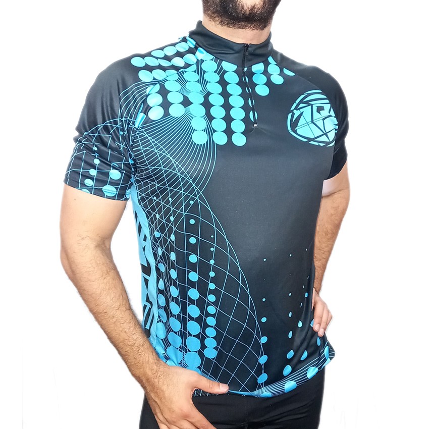Camisa Ciclismo Manga Curta Penks Estilo Preta Azul Masculina