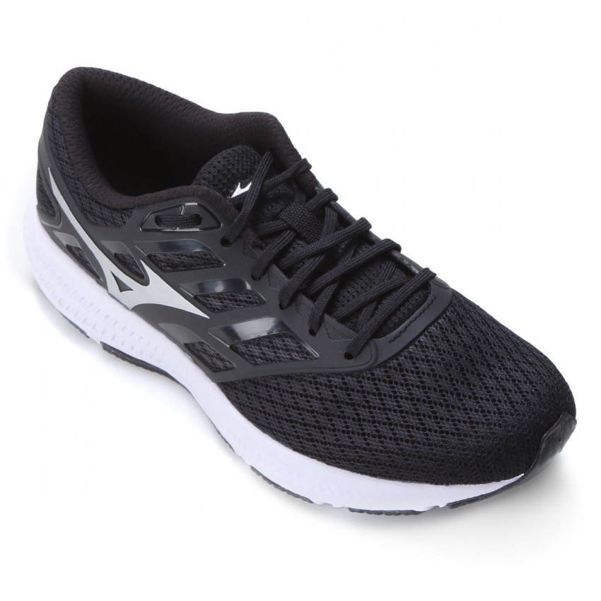 T nis Corrida Mizuno Action 4 Preto Branco Masculino Top Radical