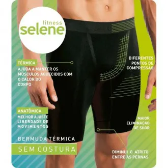 Bermuda Compressão+Térmica Selene Seamless Preta - Masculina