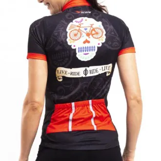 Camisa Ciclismo Manga Curta Scape Caveira - Feminina