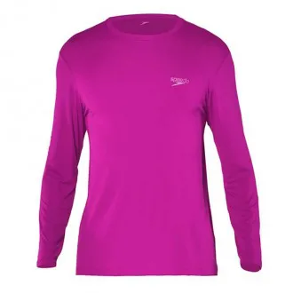 Camiseta Infantil Manga Longa Speedo UV Protection Rosa - Feminina