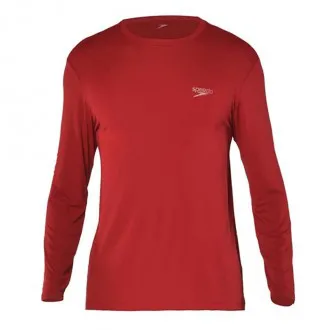 Camiseta Infantil Manga Longa Speedo UV Protection Vermelha