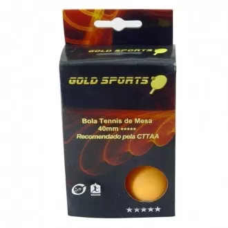 Kit 6 Bolas Tênis de Mesa 5* Gold Sports