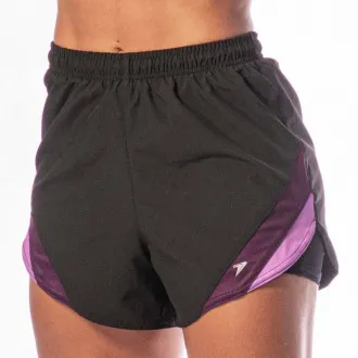 Short Bermuda Corrida Poker Paris Preto+Roxo - Feminino